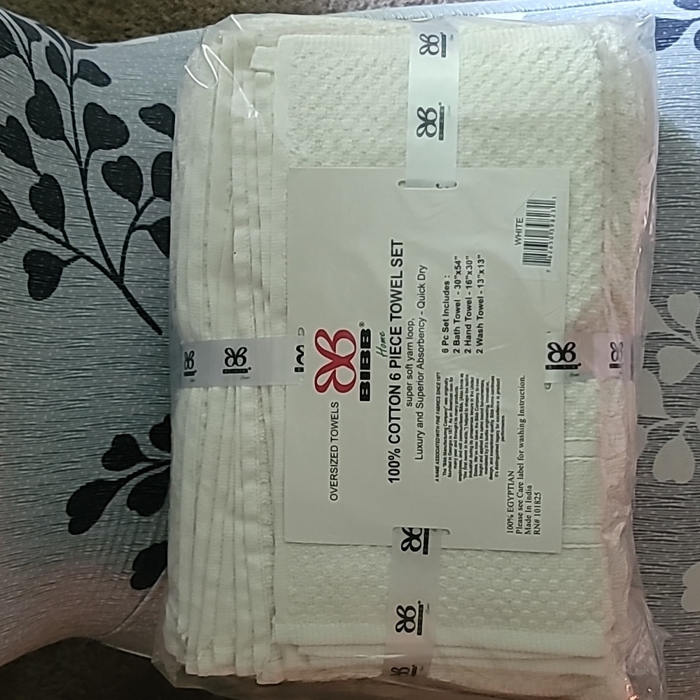100%COTTON 6 PIECE TOWEL SET